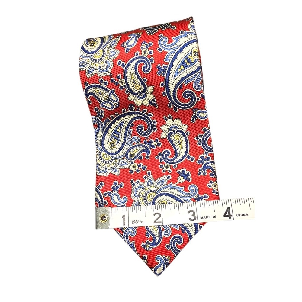 Lauren Ralph Lauren Multicolor Paisley 100% Silk Necktie Made in USA Tie Vintage - Picture 7 of 8